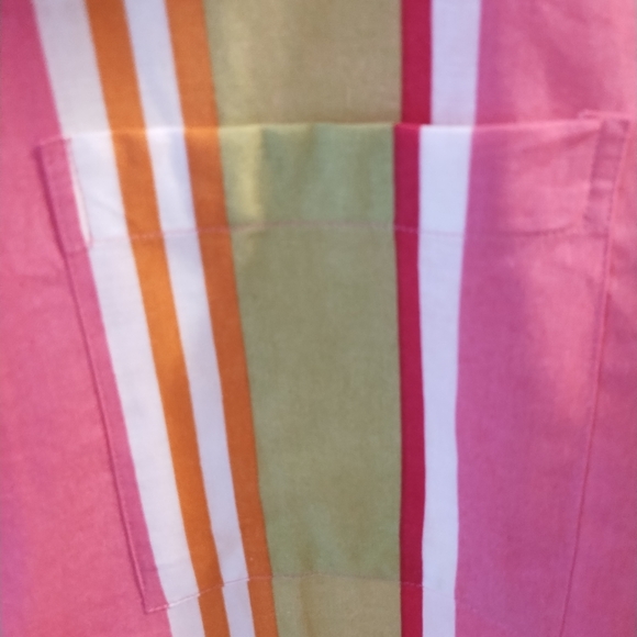 LINEN-BLEND CASUAL MULTICOLOR STRIPED BUTTON DOWN SHIRT MEN'S SIZE XL - Picture 4 of 8